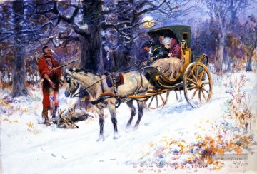  terre - vieux noël en nouvelle   angleterre 1918 Charles Marion Russell